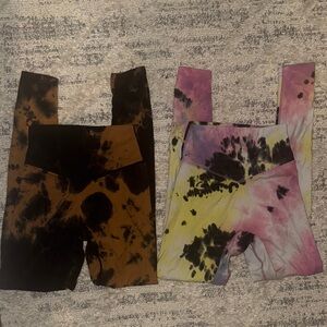 Balance | Vitality Set of TWO Cloud workout leggings tie-dye